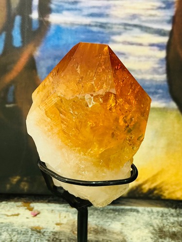 Soporte de exhibición generador multipunto citrino natural citrino 191 gramos - Imagen 1 de 13