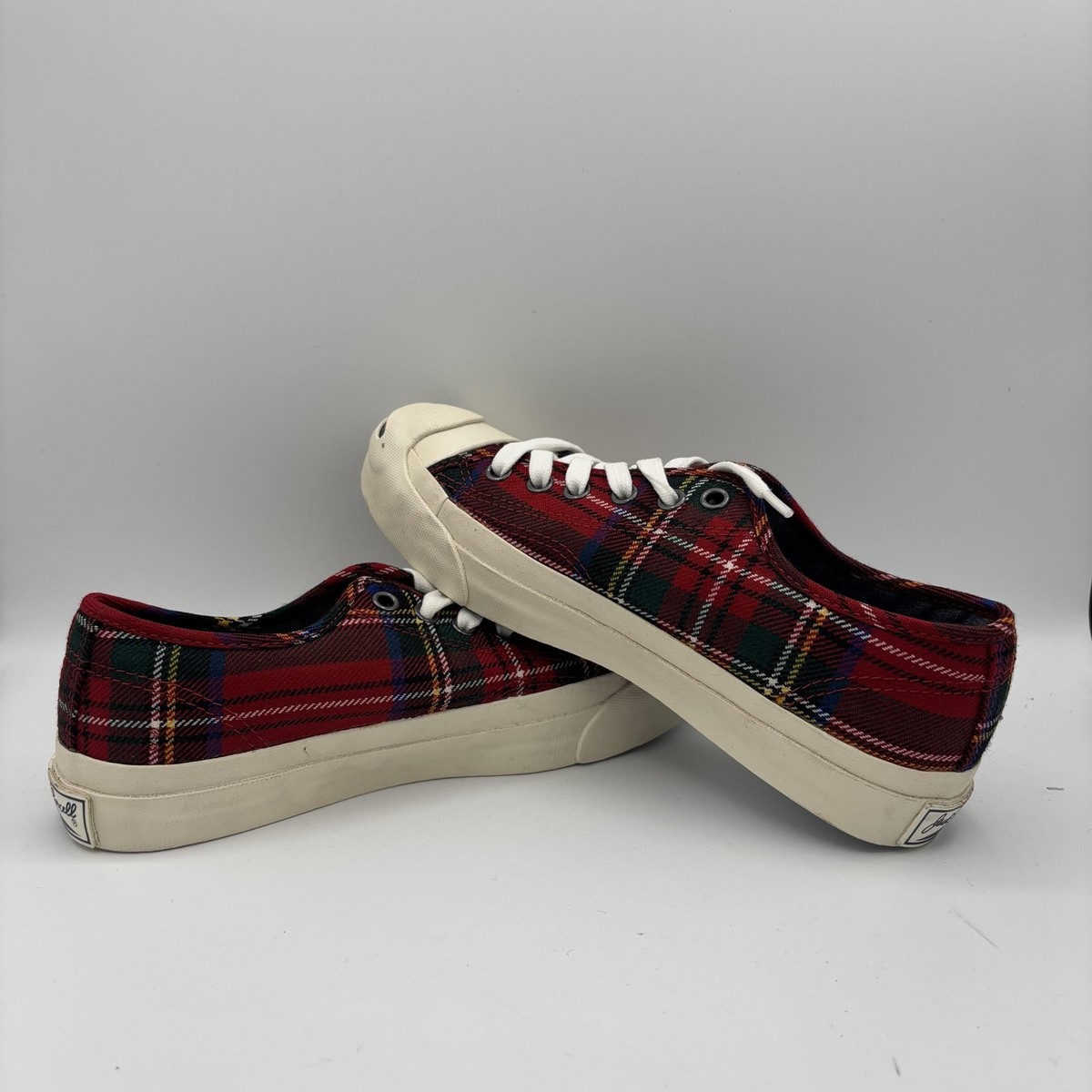 Converse Jack Purcell Shoes Womens Size 6 Red Plaid Tartan Low Top