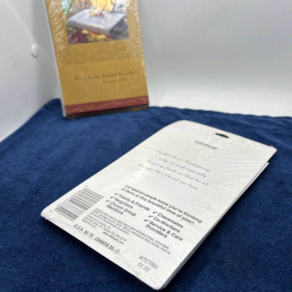 Hallmark 2 包 8 张感恩节贺卡密封诗篇 118:24 书 — 第 3/3 张图片