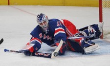 Henrik Lundqvist New York Rangers makes the stick save v the- Ice Hockey Photo