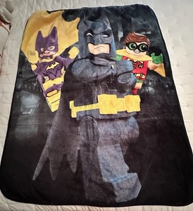 LEGO Batman Movie fleece blanket featuring LEGO versions Of Batman Batgirl Robin