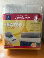 sunbeam twin size heated blanket perfect condition fully working