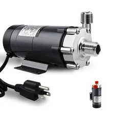 Wort Brewing Pump, Stainless Head Magnetic Drive Brew Food Safe Water High Te...