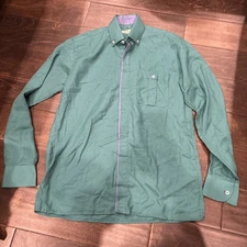 Yellow Paris  Vintage Men’s Long Sleeve Shirt Button-Up Medium Made In France