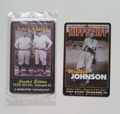 Tuff Stuff Telefonkarten 1996 - #1 Lou Gehrig & Babe Ruth & #5 Walter Johnson (FL6)