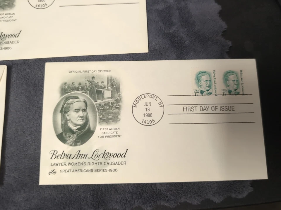 Lot 3 First Day Issue Stamps Belva Ann Lockwood 1986 #2178 FDC Artcraft Cachet - Image 4 of 4