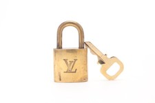 LOUIS VUITTON PadLock Lock  Key Brass Gold Authentic Number random JAPAN
