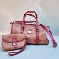 Vintage Dooney Bourke Pink Barrel Satchel w/Removable Shoulder Strap Clutch