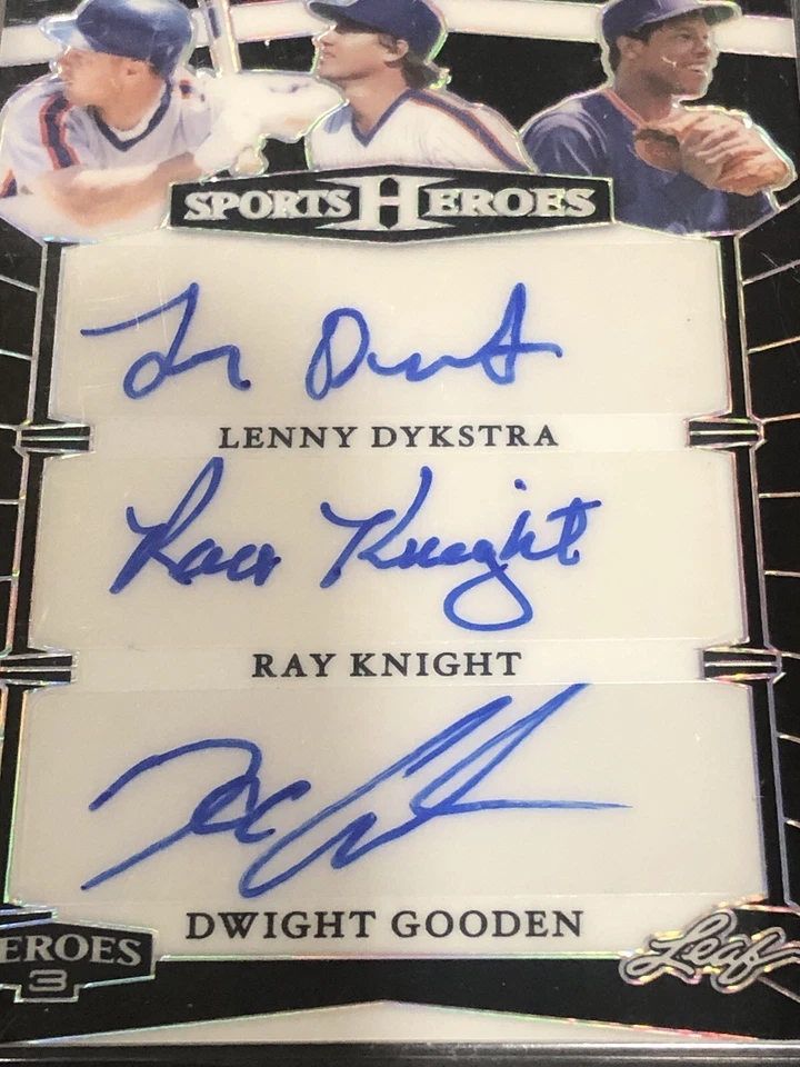 2024 Leaf Sports Heroes DYKSTRA KNIGHT GOODEN мерцание с автографом /35 - Изображение 2 из 4