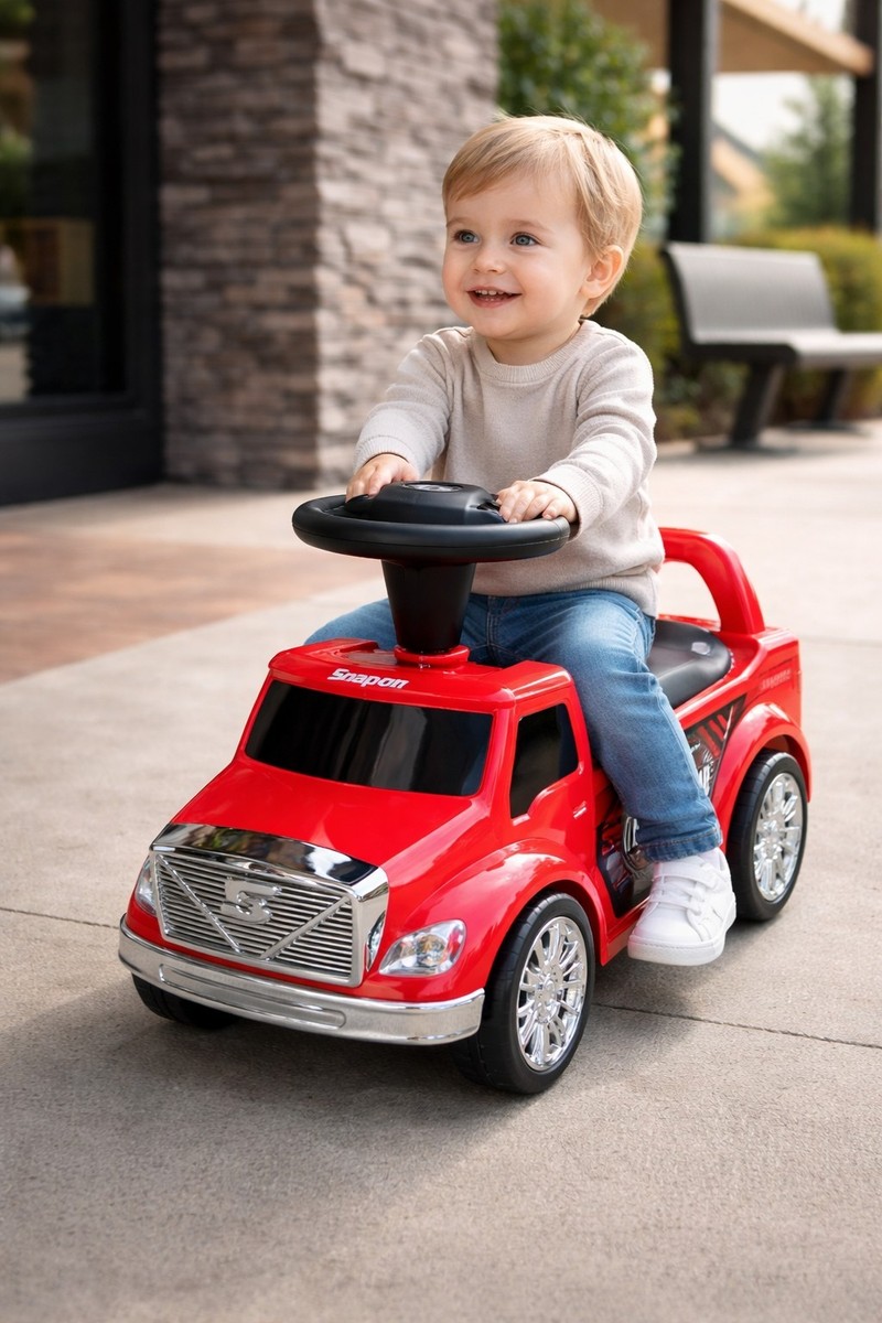 Snap On Tools Kids Ride on Toy Car Wheel Snap On Truck RED W/Horn