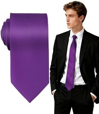 Ties for Men, Solid Color Neckties, Mens Black Tie, Neck Ties Formal 1 Purple
