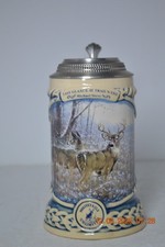 M R West Germany Whitetail Unlimited Last Glance at Trails End Lidded Stein