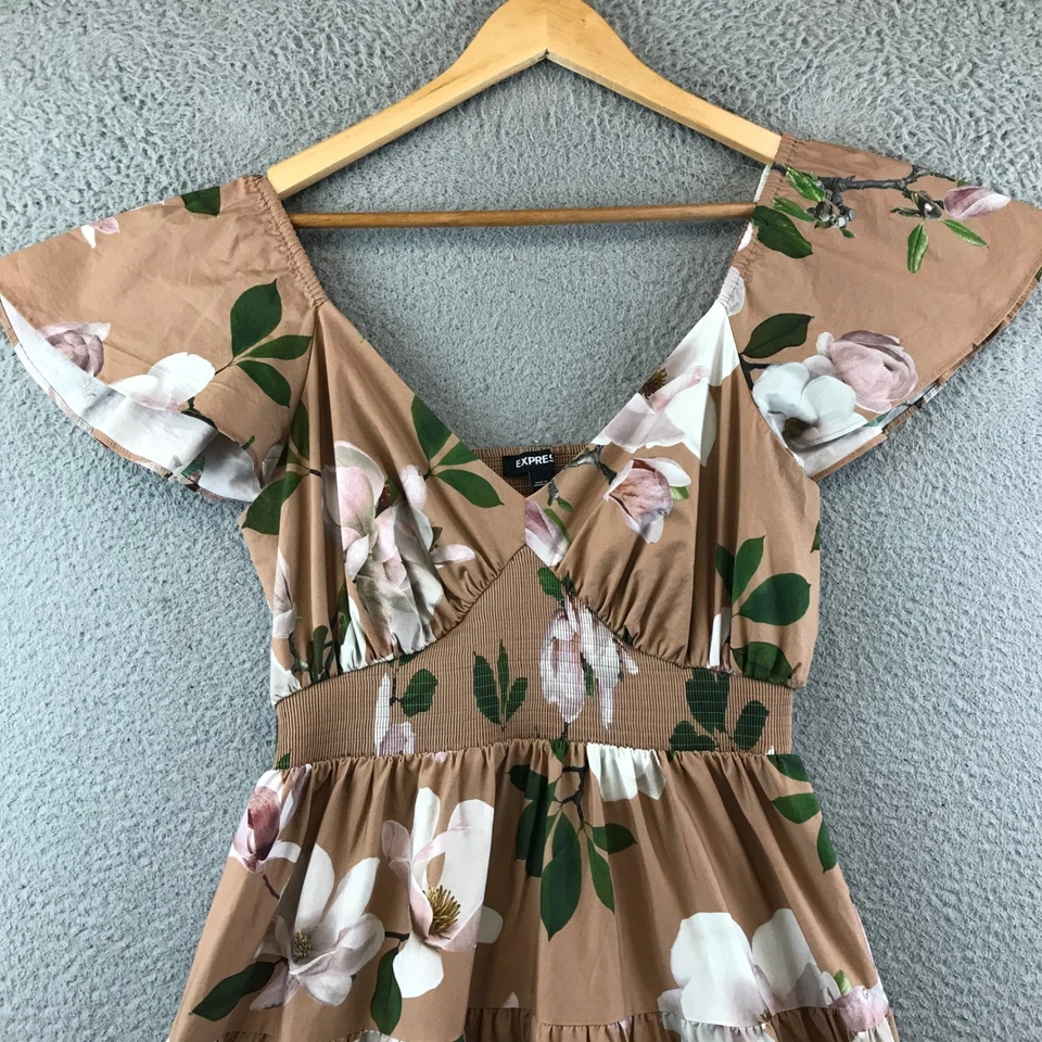 Maxi Vestido Express Estampado Floral Sin Mangas en Niveles Para Mujer M Foto 3 de 4