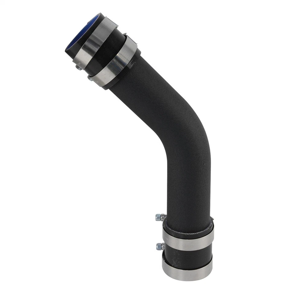 Tubo intercooler turbo de aluminio 45 grados 63 mm 2,5" + manguera de silicona + abrazaderas negro Foto 2 de 4