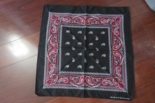 Colorfast Bandana RN 13960 Red Black White 20x20 100 Cotton