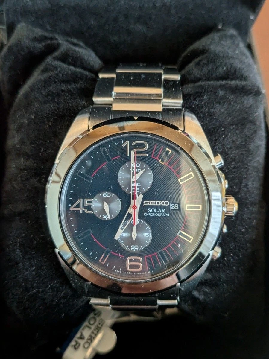 Seiko Solar Chronograph Watches for sale - eBay