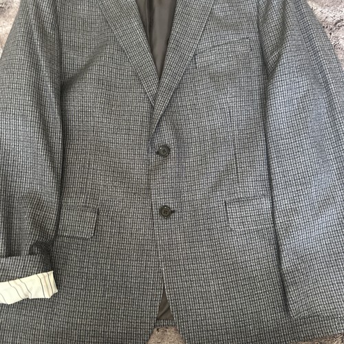 Blazer uomo Ralph Lauren Black Label cappotto sportivo lana seta grigio blu a quadri 46R - Foto 3 di 15