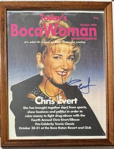 Chris Evert💎TENNIS HALL OF FAME💎8.5x11 Signed Framed Photo Magazine Cover 1993