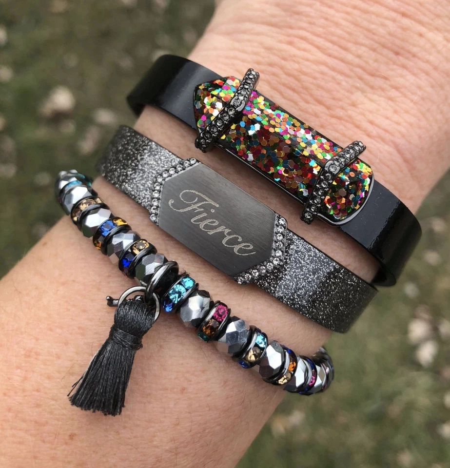 ¡ÚLTIMO! Pulsera elástica Keep Collective pavé hematita JOY, ¡muy buscada! Foto 3 de 3