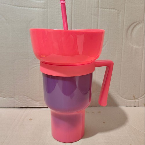 Combo de taza de bocadillos y bebidas, taza de bebida con tazón de bocadillos para postre camping diario - Imagen 23 de 31