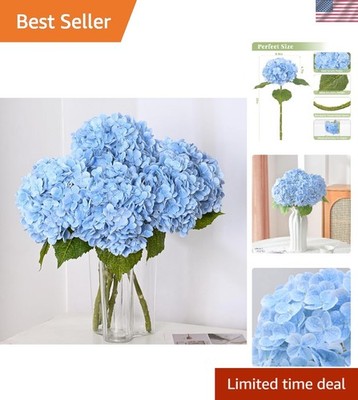 3Pcs Large 21in Hydrangea Flowers - Luxurious Blue Decor for All Occasions
