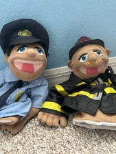 Melissa and Doug Firefighter Brooklyn T. Guy Plush Hand Puppet And Cop Puppet