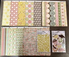 Basic Grey *NOOK & PANTRY* Paper & Chip Stickers LOT 12x12 *19 Papers*