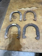 4 Franklin Horseshoes Horse Shoes Cast Iron Throwing Game A And B Dirty