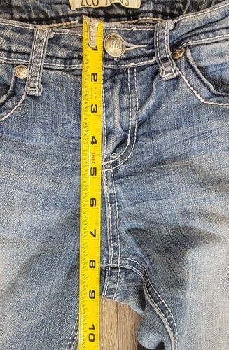 ZCO Jeans Bootcut Girls Size 14 Blue Distressed 28" Inseam Low Rise - Picture 5 of 9