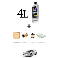 Hoffcar Servicekit 4 Filter Und 4L ÖL FüR Citroen C4 Ii 1.6 Bluehdi 85Kw Ab