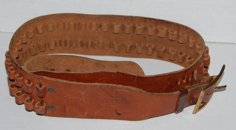 Vintage Chace Leather Ammo Belt USA 43" Read Description