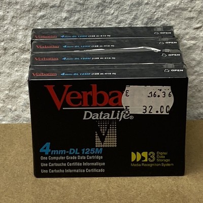 4x Verbatim DataLife DDS3 4mm-DL 125M Data Cartridge / Datenkassette - Neu & OVP