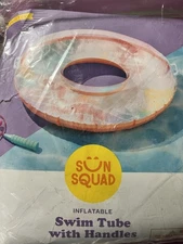 New Sun Squad Swimming Pool Tube Donut with Handles
