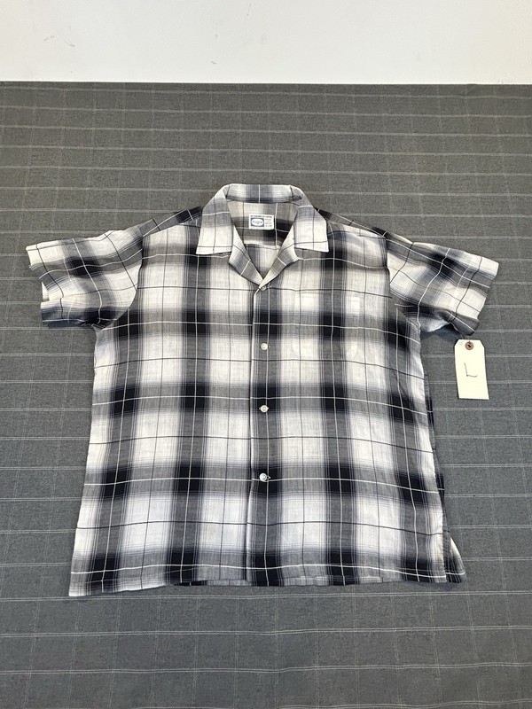 True Vintage 50’s Pilgrim Sears Shadow  Loop Collar Shirt Vtg Camp Collar Decron