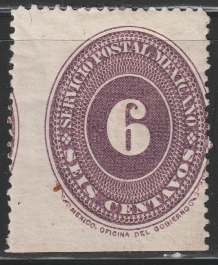 MEXICO Scott 179 6c violet, Numeral, Servicio Postal Mexicano 1886 MH VF CV $30