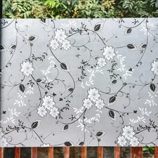 Frosted Glass Window Film with Installation Tools,Bathroom Window Privacy Fil...