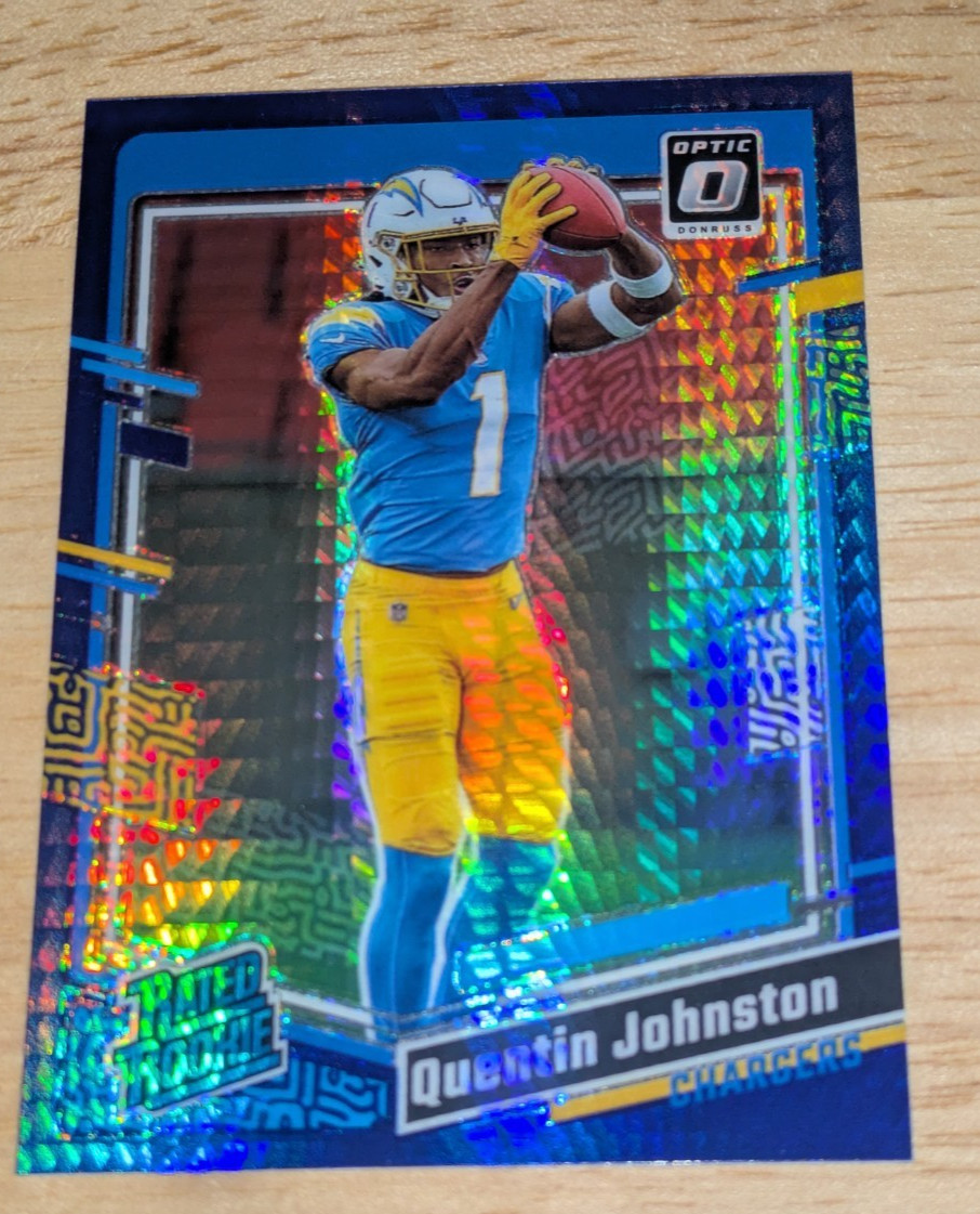 Quentin Johnston 2023 Panini Donruss Optic BLUE HYPER PRIZM ROOKIE #265