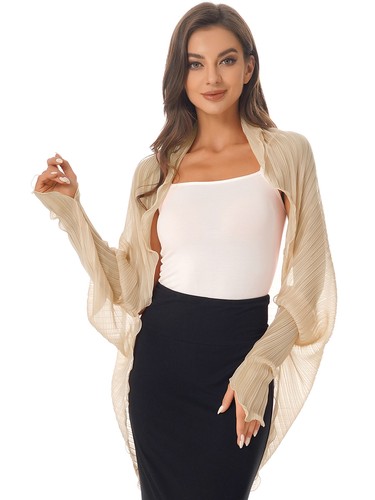 Women Sheer Chiffon Elegant Shawl Long Sleeve Open Front Cardigan Beach Cover AU - Picture 148 of 168