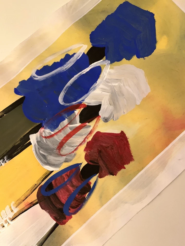 Pair Of Fabric Painting Wall Decor Art 40x10 Long Length WallArt Canva Art x2 - Image 3 of 4