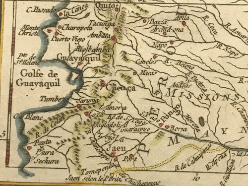 MARAGNON RIVER AMAZONIA SOUTH AMERICA 1750 NICOLAS BELLIN ANTIQUE MAP 18th - Picture 8 of 11
