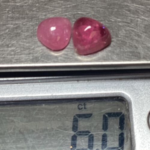2 Luscious Pink Tourmaline Trillions 6 Carats #90 - Picture 2 of 7