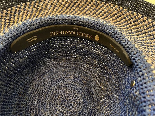 Helen Kaminski Authentic Fedora Raffia Women Hat Navy One Size - Picture 9 of 9