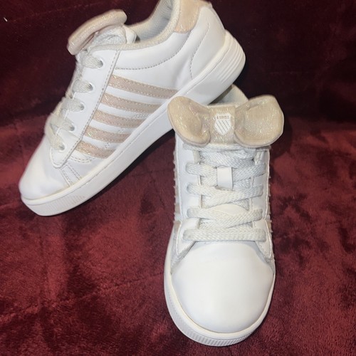 KSwiss White Leather Sneakers Tennis Shoes Kids Size 13 - Picture 7 of 10