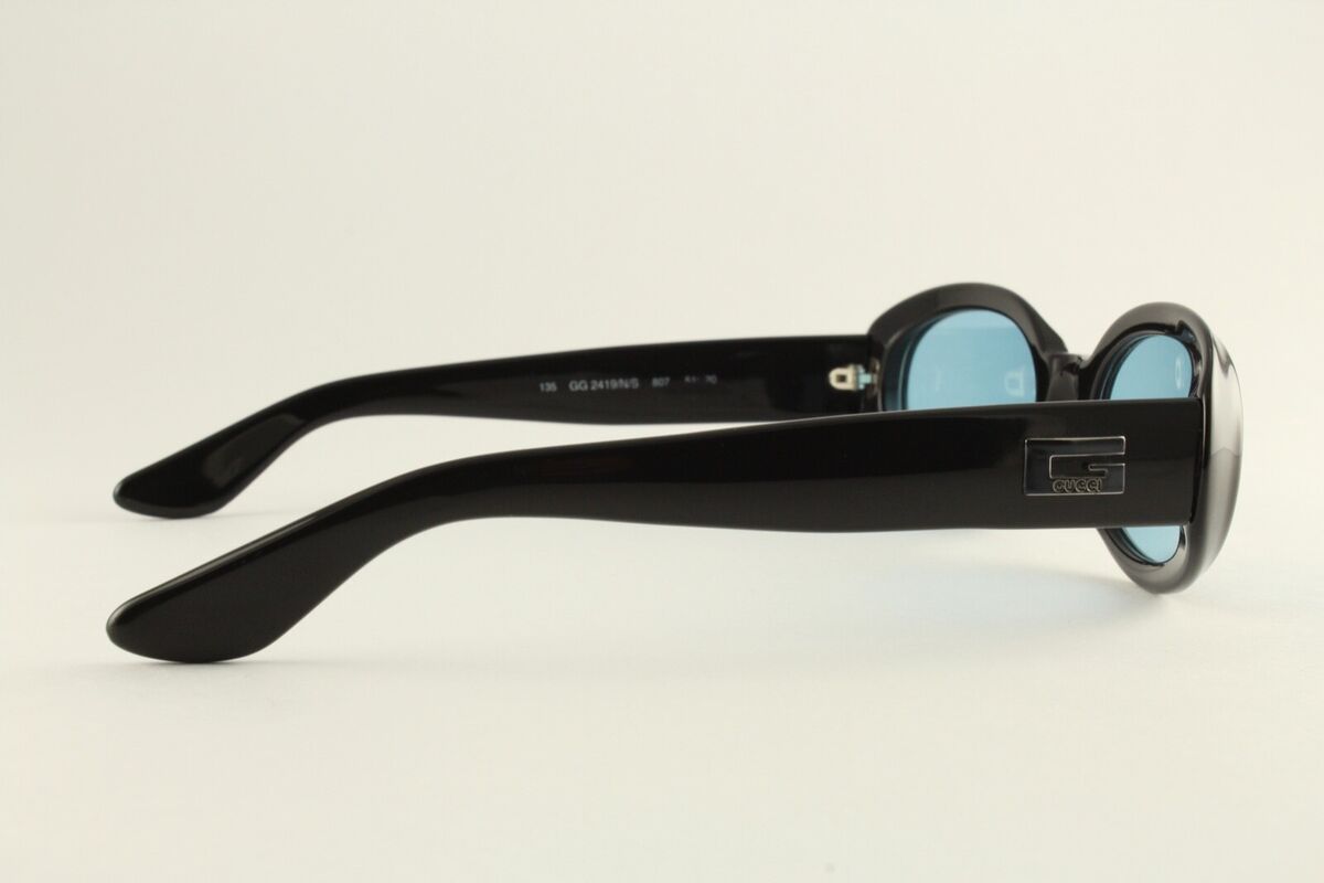 Rare Authentic Gucci GG 2419/N/S 807 Black Blue 51mm Vintage Rare Authentic Gucci GG 2419/N/S 807 Black Blue 51mm Vintage