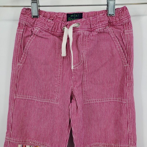 Mini Boden Pink and White Striped Tie Waist Girls Pants Size 3-4 Y - Picture 6 of 7