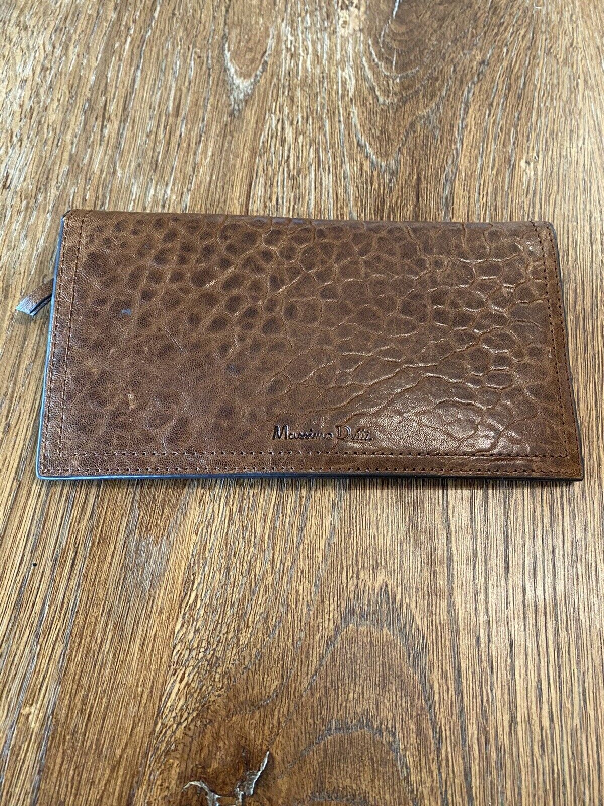 Vernietigen liberaal Ploeg MASSIMO DUTTI Leather Long Unisex Large Distressed Snap Wallet | eBay