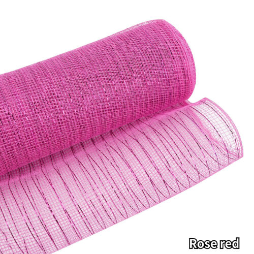 10 Yards Christmas Metallic Mesh Ribbon Deco DIY Wreath Xmas Tree Gift Wrap - Picture 19 of 32