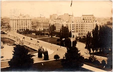 View of Empress Hotel from Parliament Buildings Victoria BC Canada 1919 RPPC