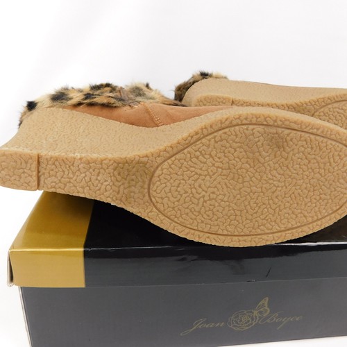 Joan Boyce Womens Size 9.5M Boots - Brown and Leopard Faux Fur Boots NWB - Picture 13 of 17