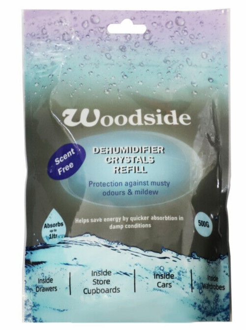 Woodside Dehumidifier Refill Crystals Moisture Damp Mildew Condensation - 500g